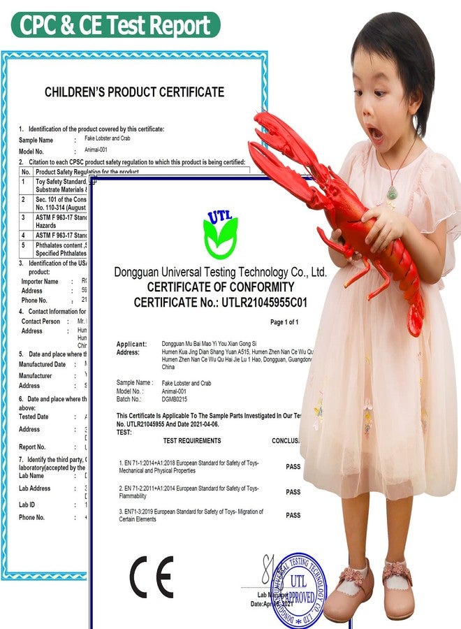 جريسورث مجموعة غريسورث المكونة من 4 قطع من مخلوقات الحياة البحرية الكبيرة الاصطناعية، جراد البحر وسرطان البحر، حيوانات بلاستيكية، ديكور منزلي، عرض للحفلات، لعبة للأطفال - Image 4